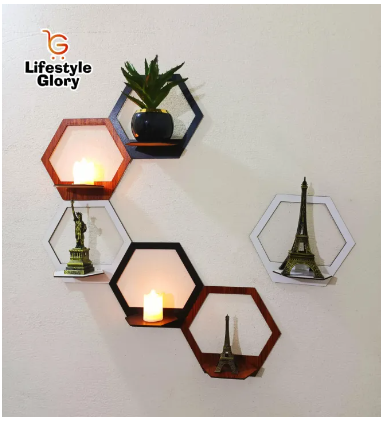 Lifestyle Glory Brand Hexagon Wall Shelf